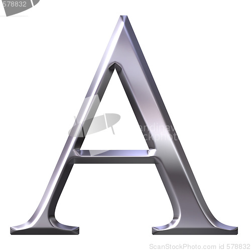 Image of 3D Silver Greek Letter Alpha