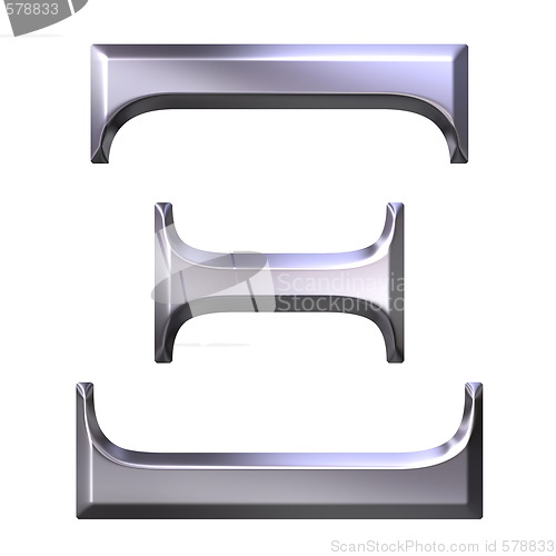 Image of 3D Silver Greek Letter Xi