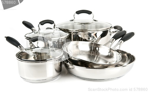 Image of Stainless steel pots and pans