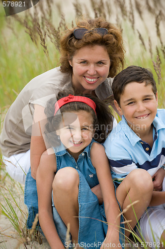 Image of Happy mother and kids 