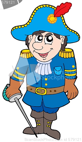 Image of Cartoon soldier in blue uniform