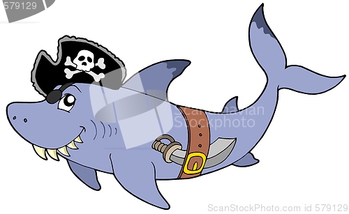 Image of Cartoon pirate shark