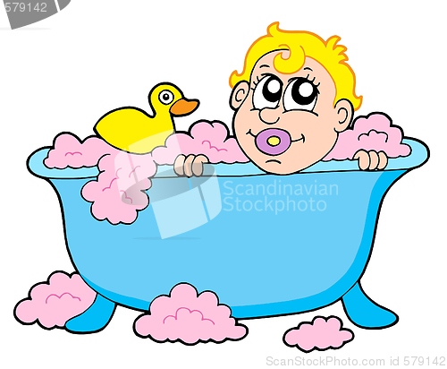 Image of Baby in bath