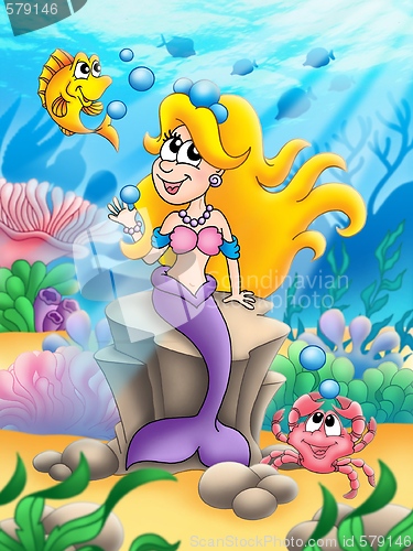 Image of Cute blonde mermaid