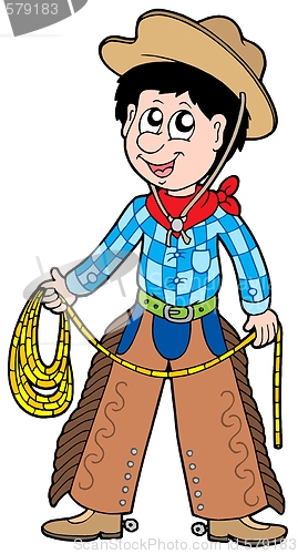 Image of Cartoon cowboy with lasso