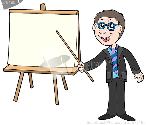 Image of Businessman with table
