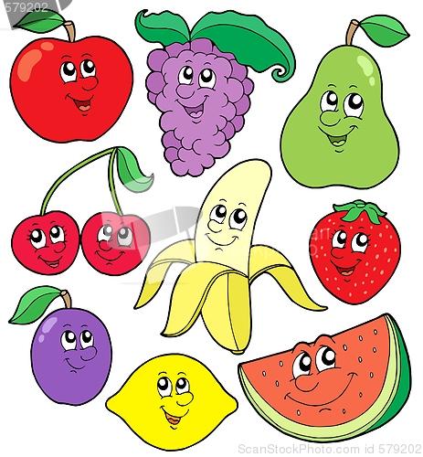 Image of Cartoon fruits collection 1
