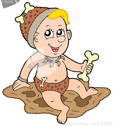 Image of Cartoon prehistoric baby