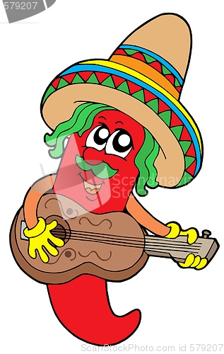 Image of Mexican chilli guitar player