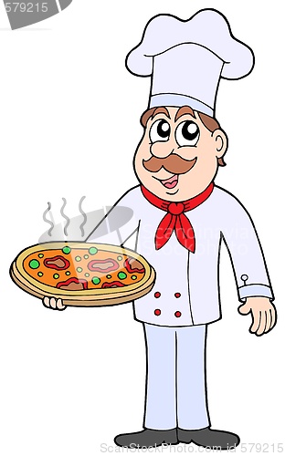 Image of Chef with pizza