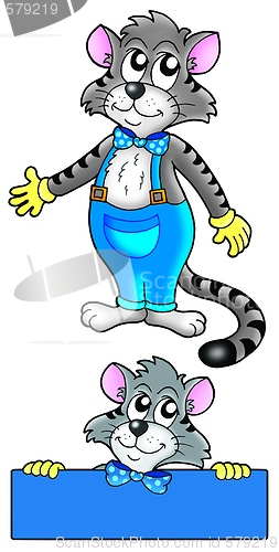Image of Cat in overalls