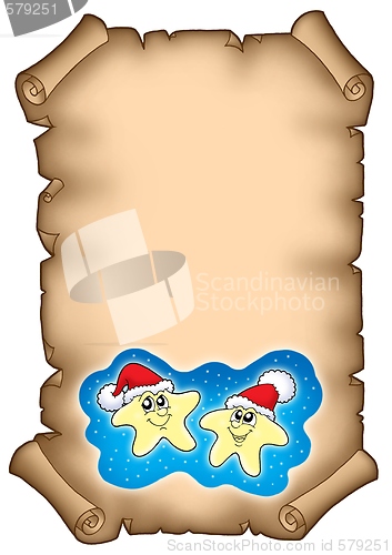 Image of Christmas parchment with stars
