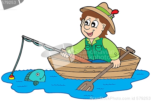 Image of Fisherman in boat