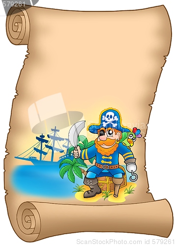 Image of Parchment with sitting pirate