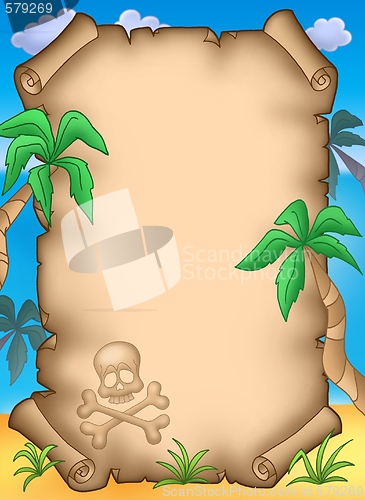 Image of Pirate parchment with palms