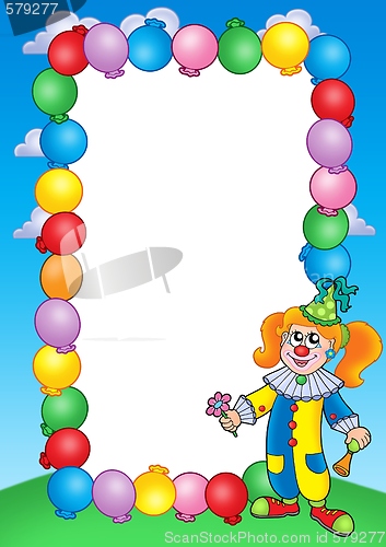 Image of Party invitation frame with clown 1