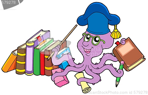 Image of Octopus teacher with books