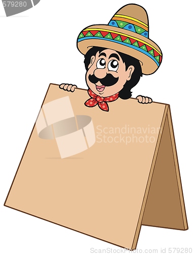 Image of Mexican man with table