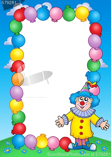 Image of Party invitation frame with clown 2
