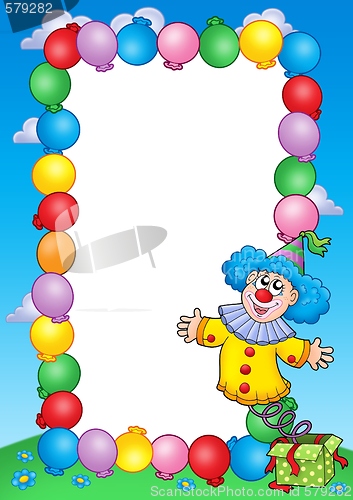 Image of Party invitation frame with clown 3