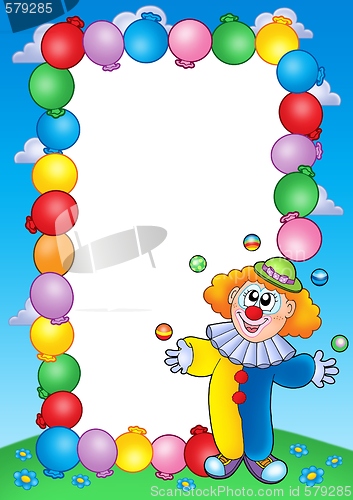 Image of Party invitation frame with clown 4