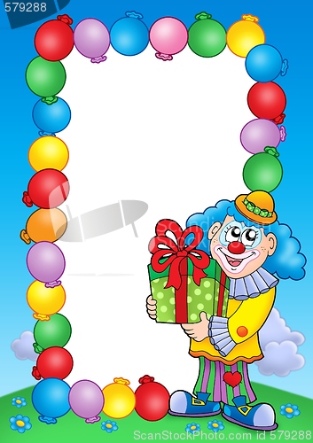 Image of Party invitation frame with clown 5