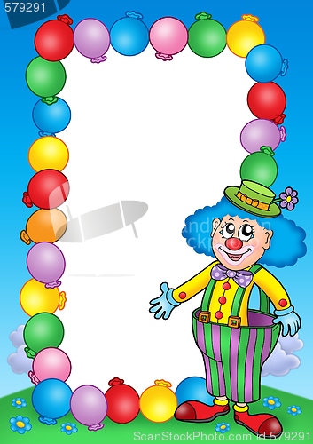 Image of Party invitation frame with clown 7