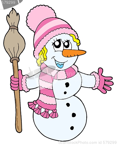 Image of Cute snowman girl