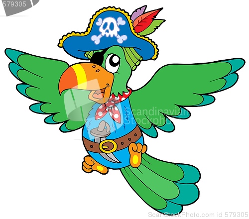 Image of Flying pirate parrot