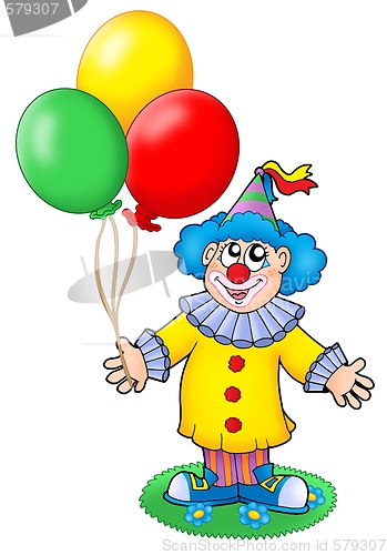 Image of Cute clown with balloons