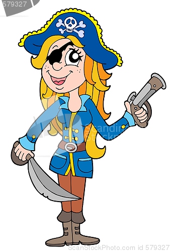 Image of Blond pirate woman