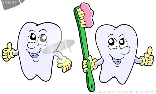 Image of Pair of cartoon teeth