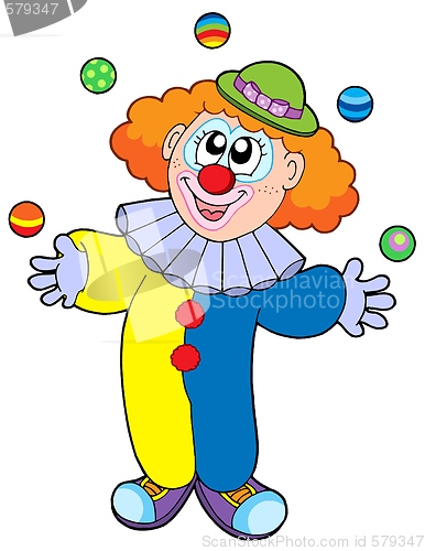 Image of Juggling cartoon clown