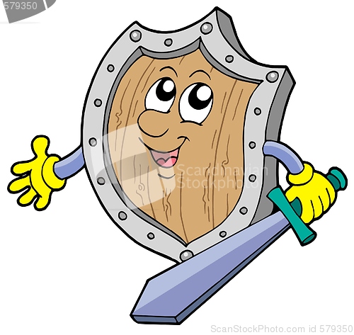 Image of Cute shield with sword