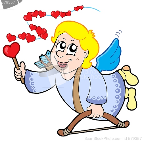 Image of Flying cupid with magic wand