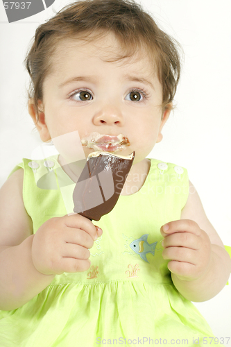 Image of Baby Girl with Ice Cream