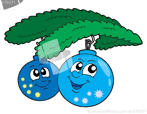 Image of Cute blue Christmas globes