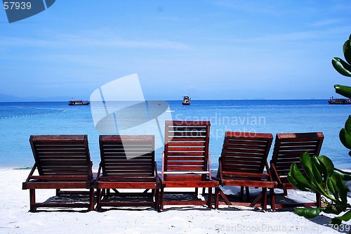 Image of Chairs on Beach