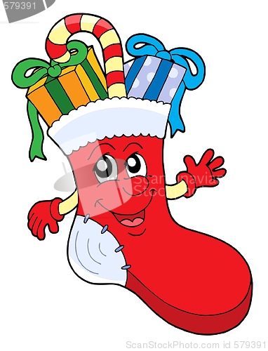 Image of Cute Christmas sock with gifts