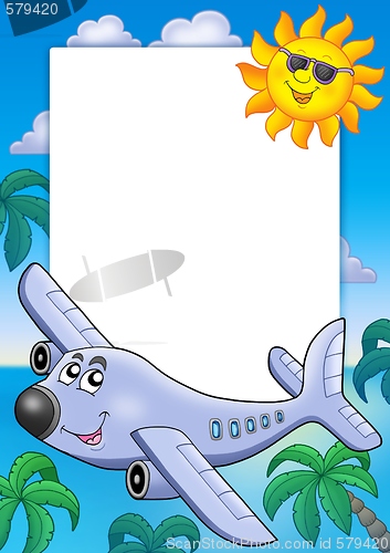 Image of Frame with Sun and airplane