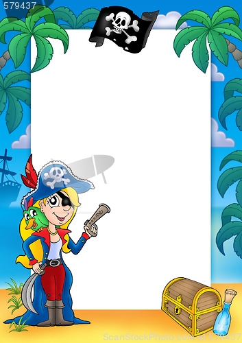 Image of Frame with pirate woman 1