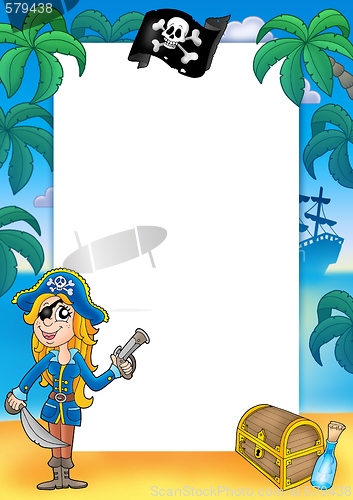 Image of Frame with pirate woman 2
