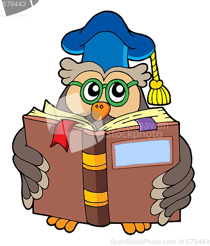 Image of Owl teacher reading book 1b