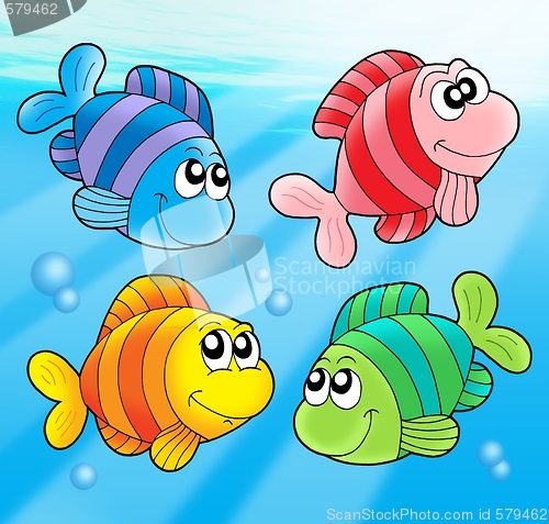 Image of Four cute fishes