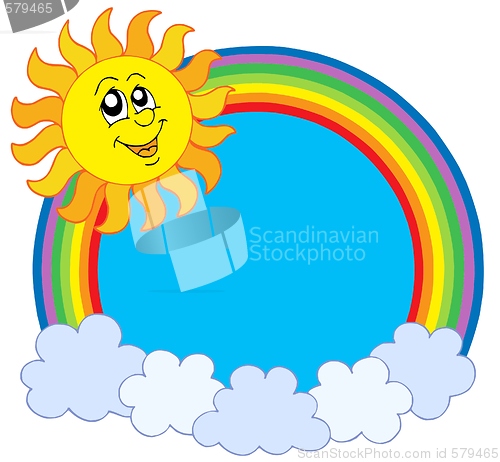 Image of Cute Sun and rainbow