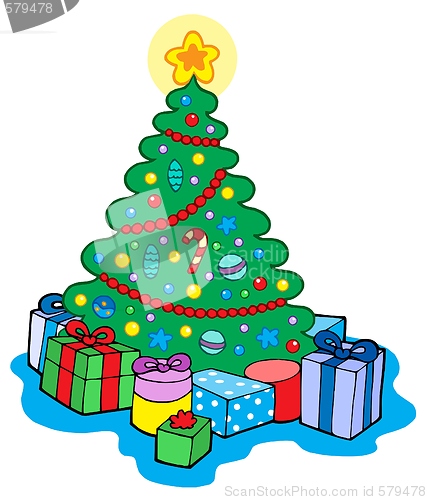 Image of Christmas tree with gifts