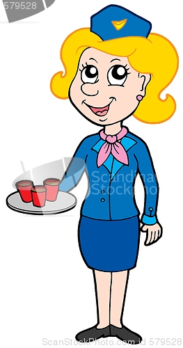 Image of Cartoon stewardess