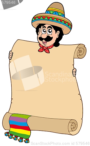 Image of Mexican man with scroll