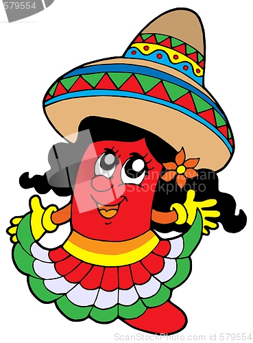 Image of Cute Mexican chilli girl