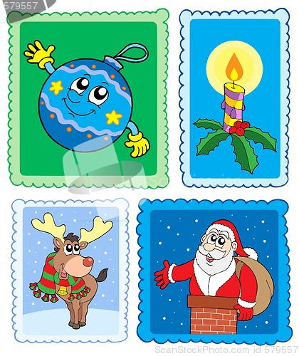Image of Christmas post stamps collection